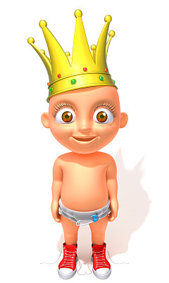 婴儿杰克国王3d插图图片下载