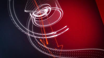 摘要3D背景旋转点云红和白箭头图片下载