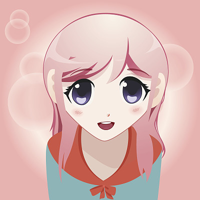 动漫女孩插图图片下载