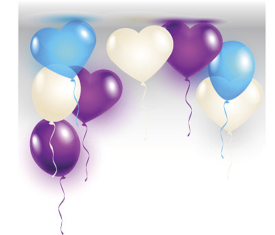 气球心形的情人节卡片图片下载