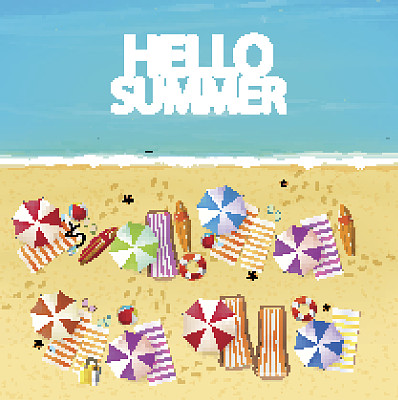 顶视图的热带海滩矢量设计图片下载