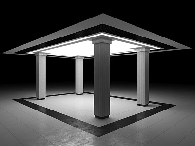 抽象的室内有四根柱子图片下载