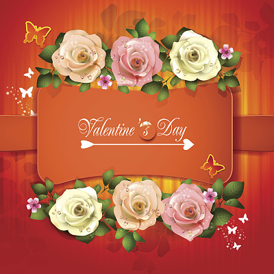 红色背景，玫瑰图片下载