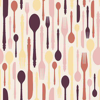 无缝图案餐具2图片下载