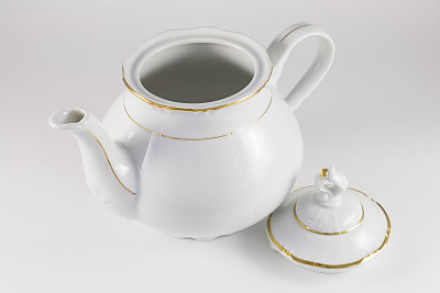 金边瓷茶壶图片下载