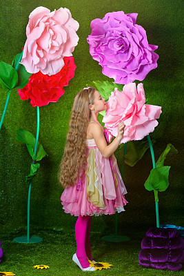 少女花仙子捧着大朵神奇的花仙子图片下载