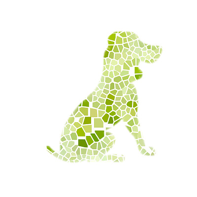 抽象的狗，由色块组成。图片下载