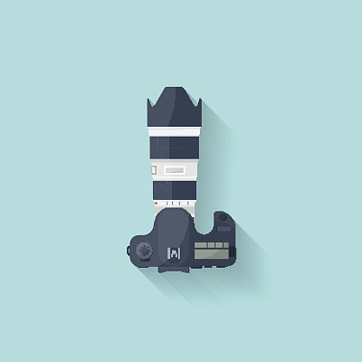 摄影。摄影相机的平面风格与镜头。拍的图片下载