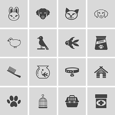 宠物图标，单一矢量符号图片下载