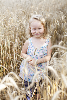 谷物里的女孩图片下载