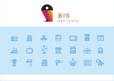 设置有创意的图标家用电器图片下载