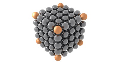 金属球形成一个立方体的3d插图图片下载