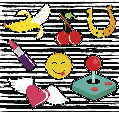 可爱的卡通补丁或贴纸图片下载