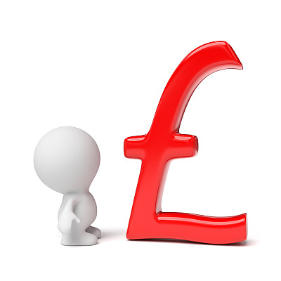 人们看着红色的磅符号图片下载