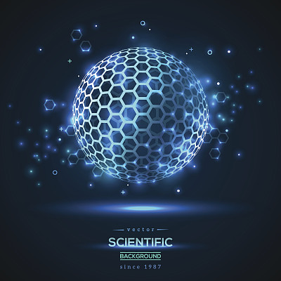 抽象几何粒子富勒烯图片下载