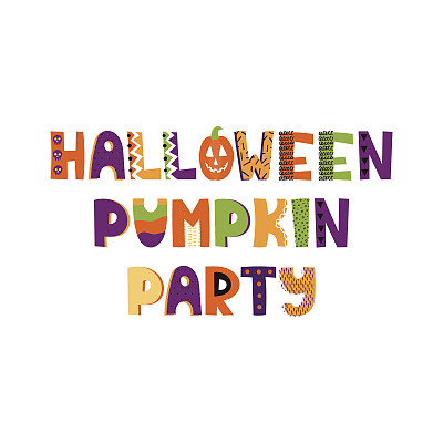 万圣节风格的手绘短语图片下载