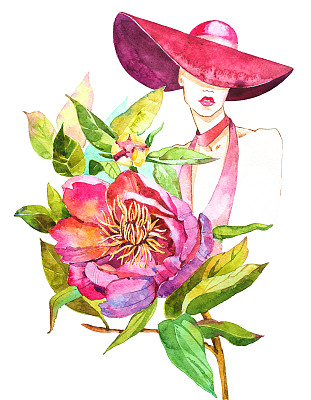 鲜花水彩插图图片下载