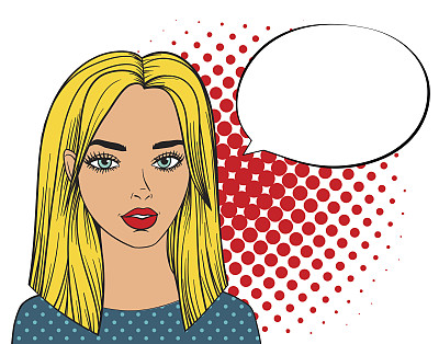 波普艺术性感女人与言论泡泡图片下载