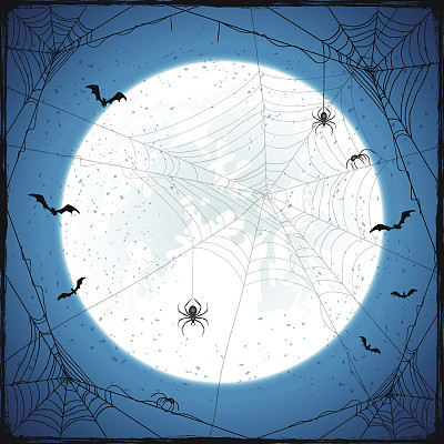 万圣节月亮蜘蛛背景图片下载
