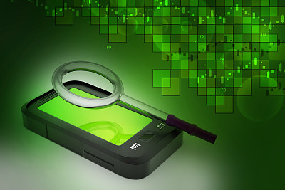 带有放大镜的智能手机图片下载