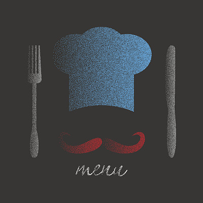 厨师帽和大胡子。图片下载