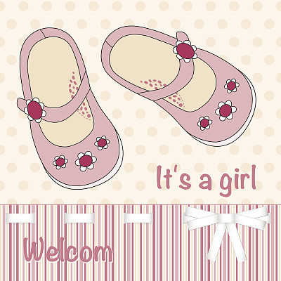 小女孩的粉色鞋子插图。图片下载