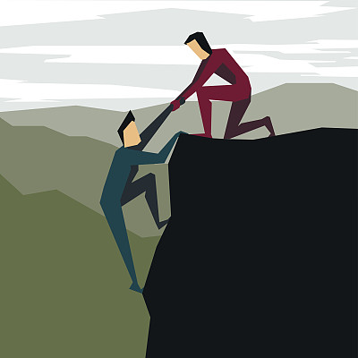 一个人帮助另一个人爬山图片下载