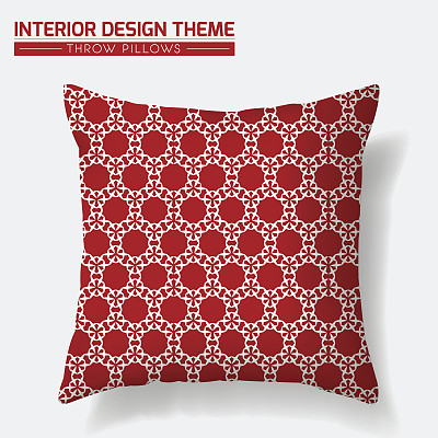 几何图案扔枕头设计模板图片下载