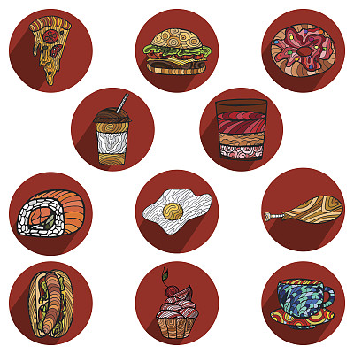 矢量小吃套装，餐厅快餐菜单设计，图片下载