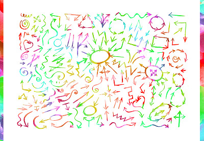 一套手绘水彩箭头图片下载