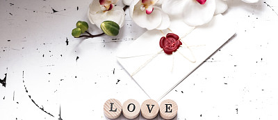 爱与信与兰花，俯视图图片下载