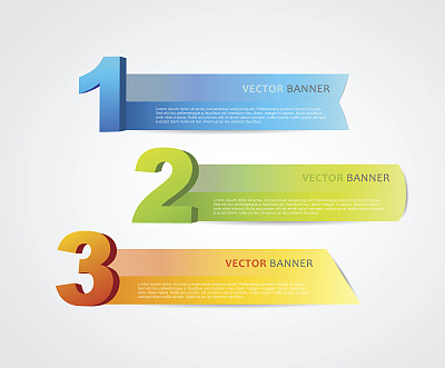 3个横横幅，上面有数字。图片下载