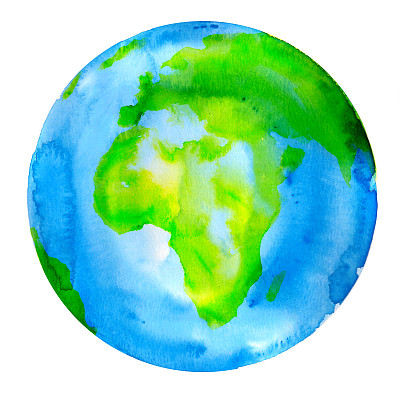 地球水彩画图片下载