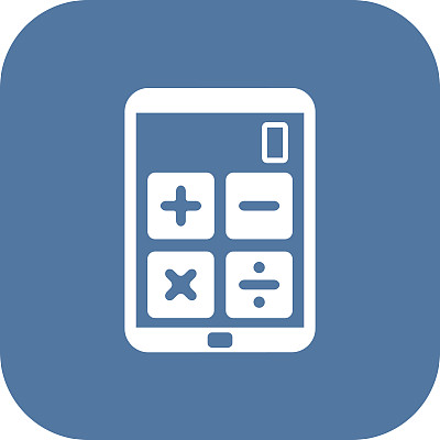 收益计算器，商业图标。平面设计。图片下载