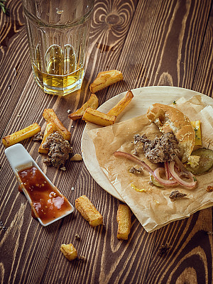 请汉堡。图片下载