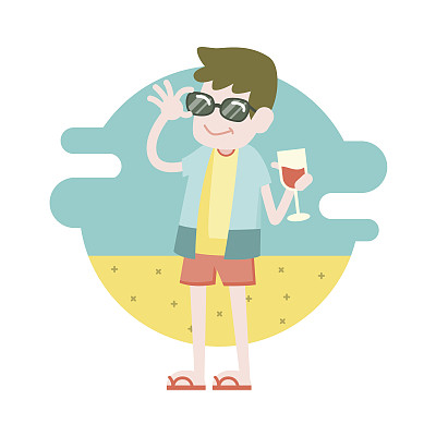 年轻人享受着放松，喝着鸡尾酒图片下载