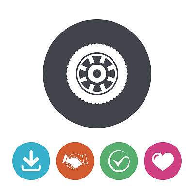 汽车车轮标志图标。循环运输组件图片下载