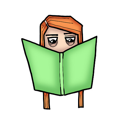 聪明的女孩读书。图片下载