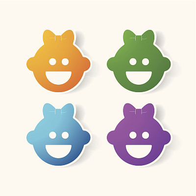 纸夹贴纸:娃娃脸女孩图片下载