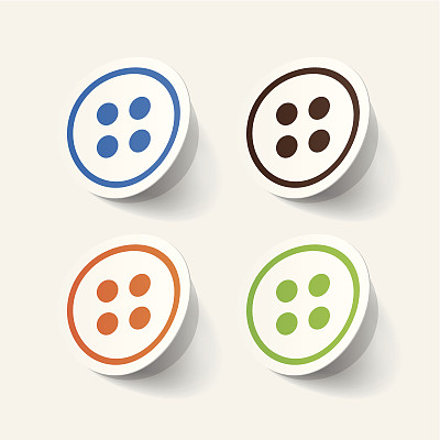 现实纸贴纸:缝纽扣图片下载