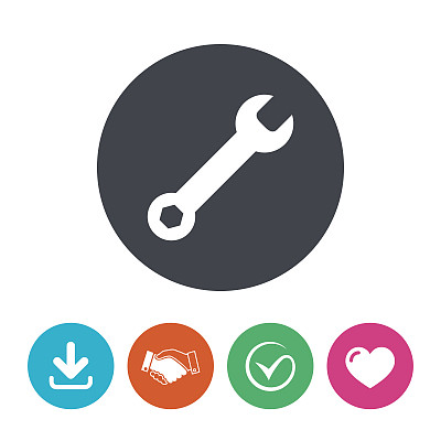 扳手键标志图标。服务工具的象征图片下载