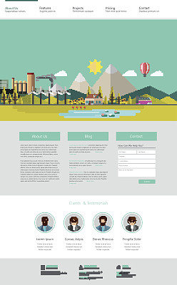 生态一页平面网站设计图片下载