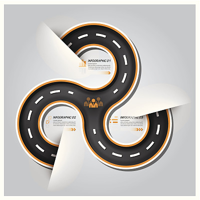 道路和街道交通标志商业信息图表图片下载