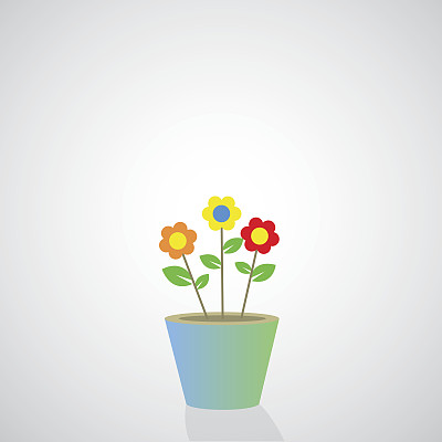 花盆向量卡通图片下载