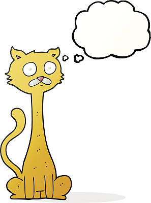 思想泡泡卡通猫图片下载