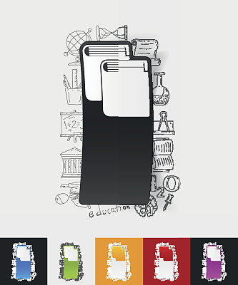 书纸贴纸与手绘元素图片下载