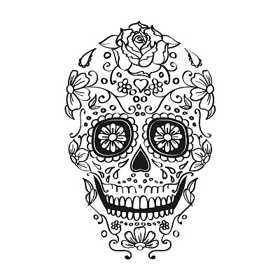墨西哥糖头骨插画图片下载