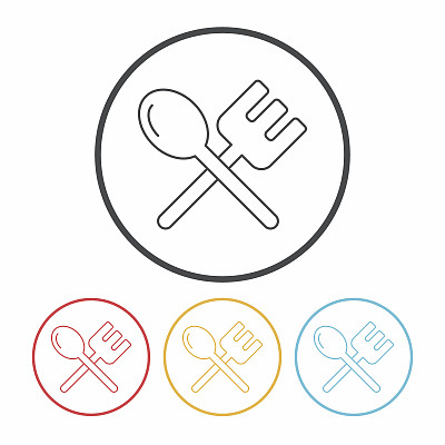 餐具线性图标图片下载