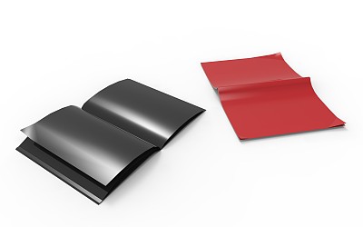 打开杂志和口袋书空白和Rad图片下载