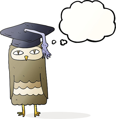 思想泡泡卡通智慧猫头鹰图片下载